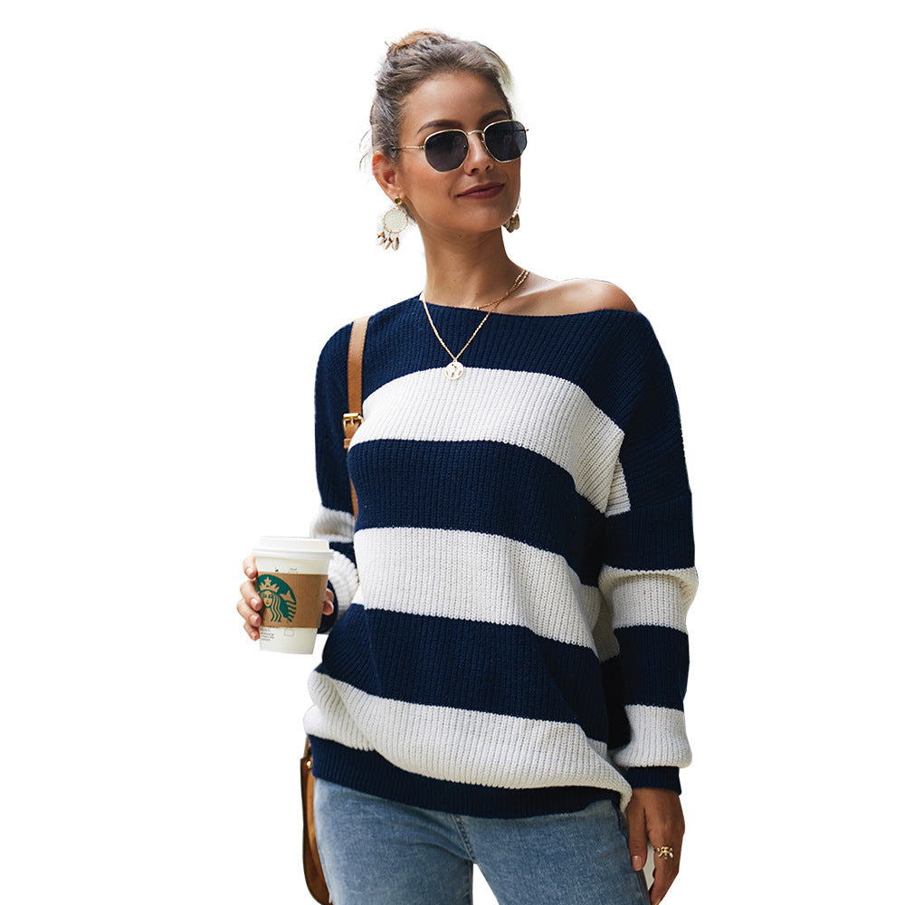 Women's Sexy Striped Sweater Top