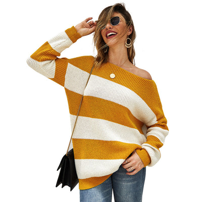 Women's Sexy Striped Sweater Top