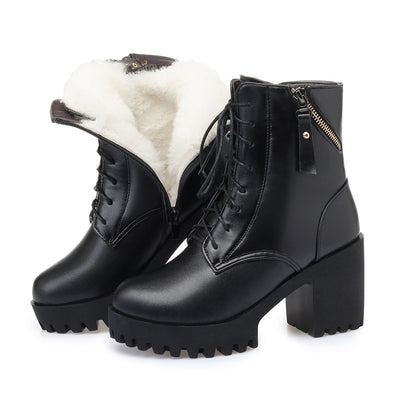 Genuine Leather Fashion Army Boots For Women