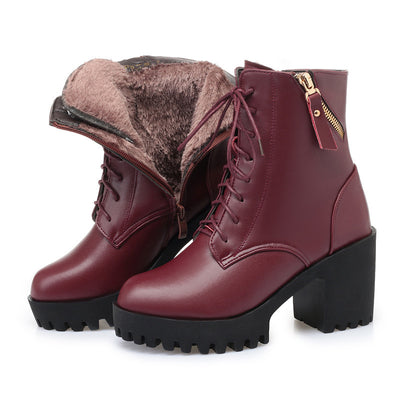 Genuine Leather Fashion Army Boots For Women