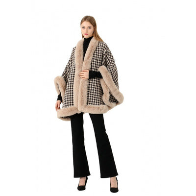 Tweed Shawl Scarf Cape Coat